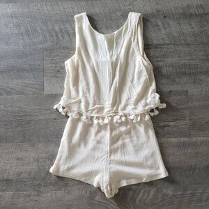 CL 22 Cream Flowy Tassel Romper.